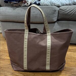 L.L. Bean Brown and Tan large soft canvas Boat and Tote Canvas